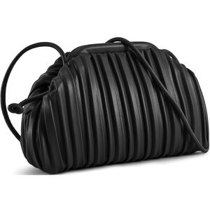 Black clutch dumpling purse ruched